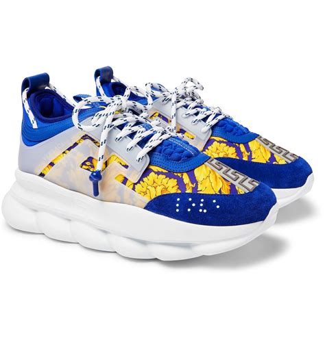 blue and white versace shoes|Versace men's sneakers.